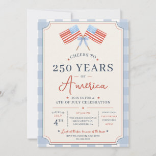 Skål för Amerikas 250 år 4:e juli-fest Inbjudningar