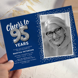Skål för Åren 95-års födelsedagsfoto Inbjudningar