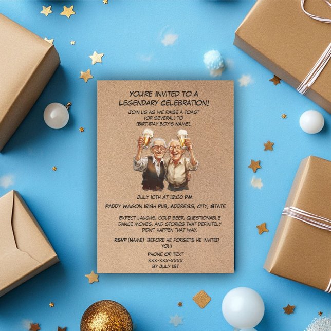Skål för åren! Funny Gamny Man Birthday Inbjudningar (Skapare uppladdad)