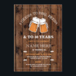 Skål för BBQ, Öl Födelsedagsfest inbjudan<br><div class="desc">Rustiska träjägare till Bq,  öl och födelseår! party inbjudan-design. Perfekt för alla ålders födelsedagsfester. ÄNDRA ENKELT ENKELT TEXTEN TILL KOSTYM PARTY. Baksida ingår</div>