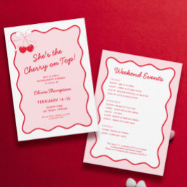 Skål för Cherry on Top Bachelorette Party Inbjudningar