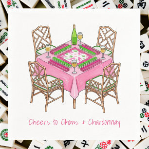 Skål för Chows & Chardonnay Preppy Mahjong-fest Pappersservett