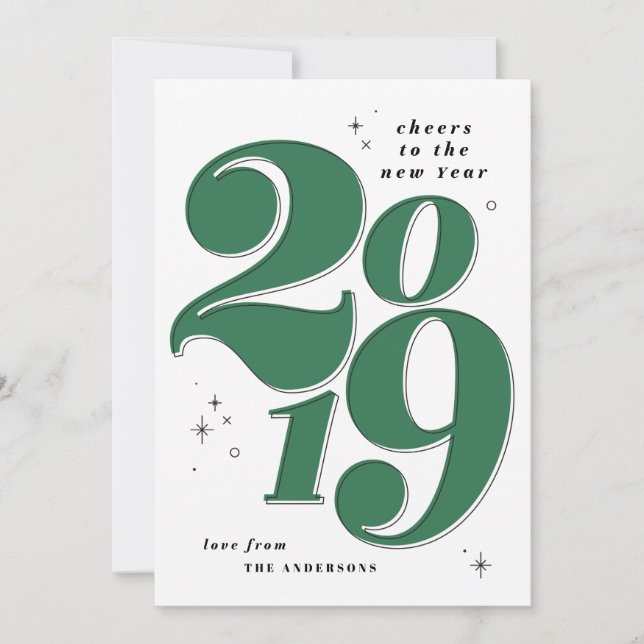 Skål för det djärva nya året 2019 julkort (Framsida)