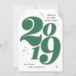 Skål för det djärva nya året 2019 julkort