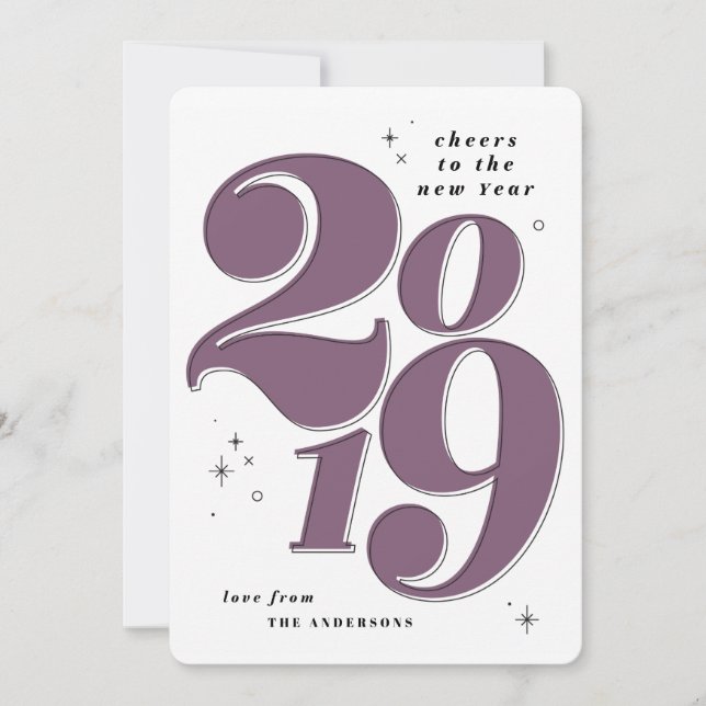 Skål för det djärva nya året 2019 julkort (Framsida)