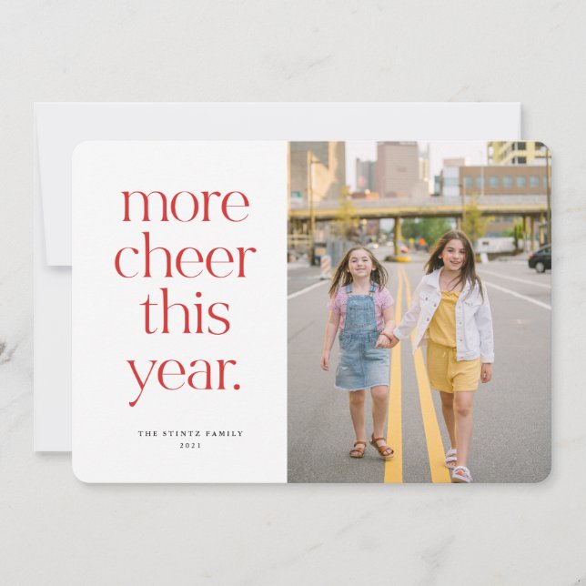 Skål för det här året: Rött julkort Inbjudningar (Framsida)