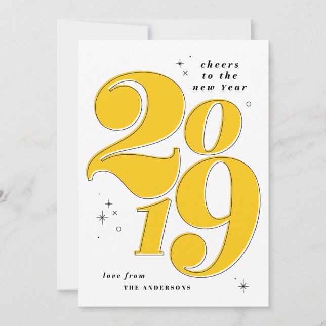 Skål för det modiga nya året 2019 flerfoton julkort (Framsida)