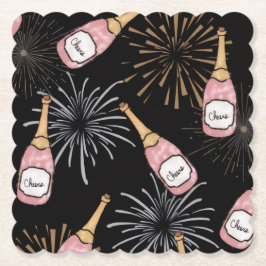 Skål för det nya året Champagne & Fyrverkerier Underlägg Papper