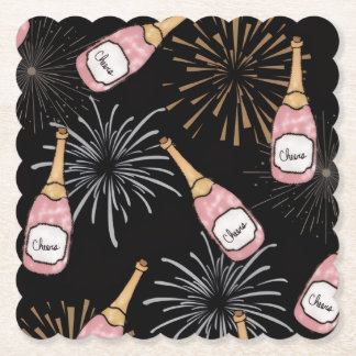 Skål för det nya året Champagne & Fyrverkerier Underlägg Papper