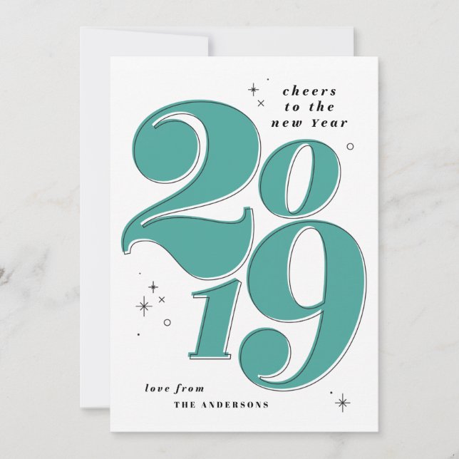 Skål för det nya året fet 2019 flera foton julkort (Framsida)