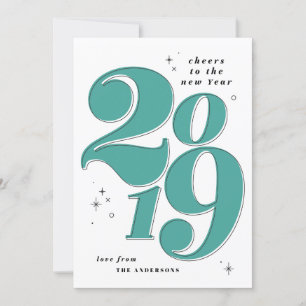 Skål för det nya året fet 2019 flera foton julkort