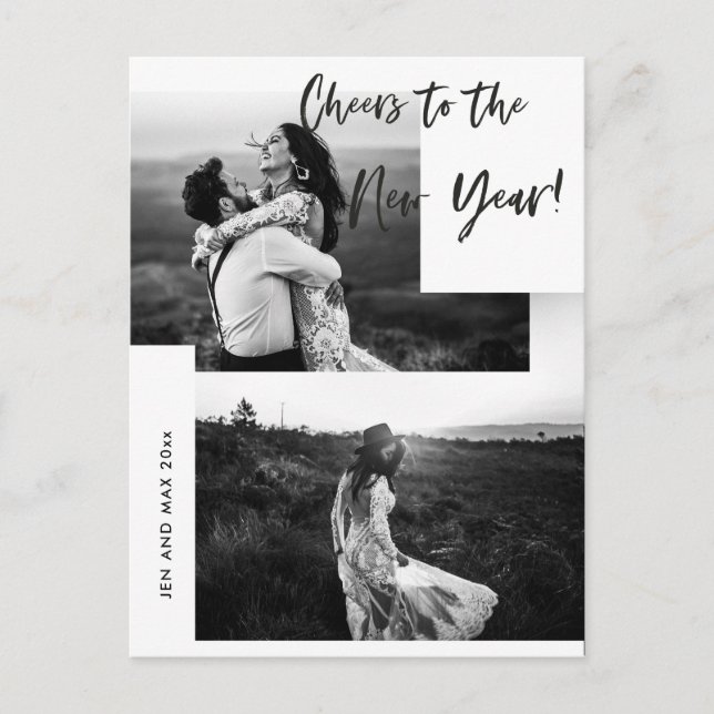 Skål för det nya året Två Foto Helg Vykort (Framsida)