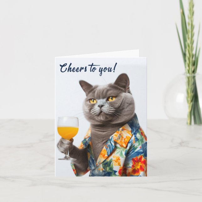 Skål för dig att kort födelsedagskalas Grattisar (Framsida)