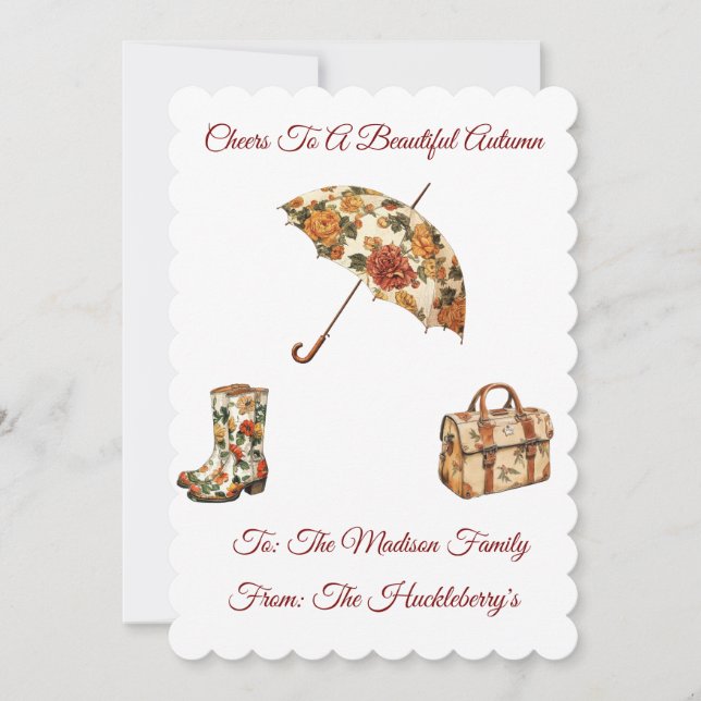 Skål för en vacker höst | Personlig - plattform Kort (Framsida)