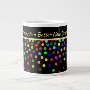Skål för ett bättre nytt år - färgade punkter jumbo mugg