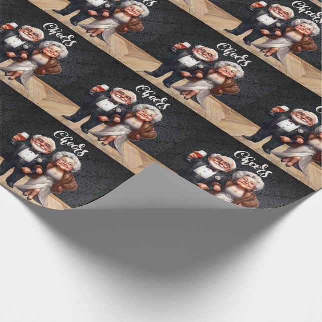 Skål för ett gammalt par som är nedtryckt för stad presentpapper (Hörn)