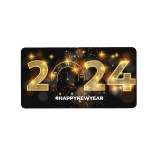 "Skål för ett nyår." Adressetikett