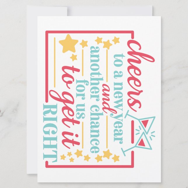 Skål För Ett Nytt År Julkort (Framsida)