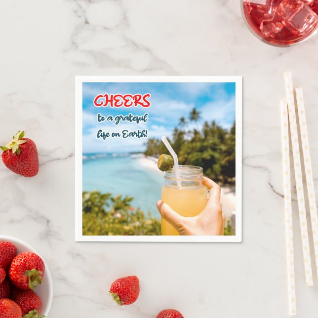 Skål för ett tacksamt liv på jorden pappersservett (Insitu)