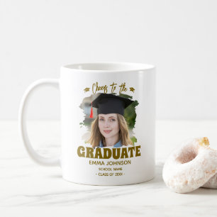 Skål för examen anpassad foto namn familj kaffemugg