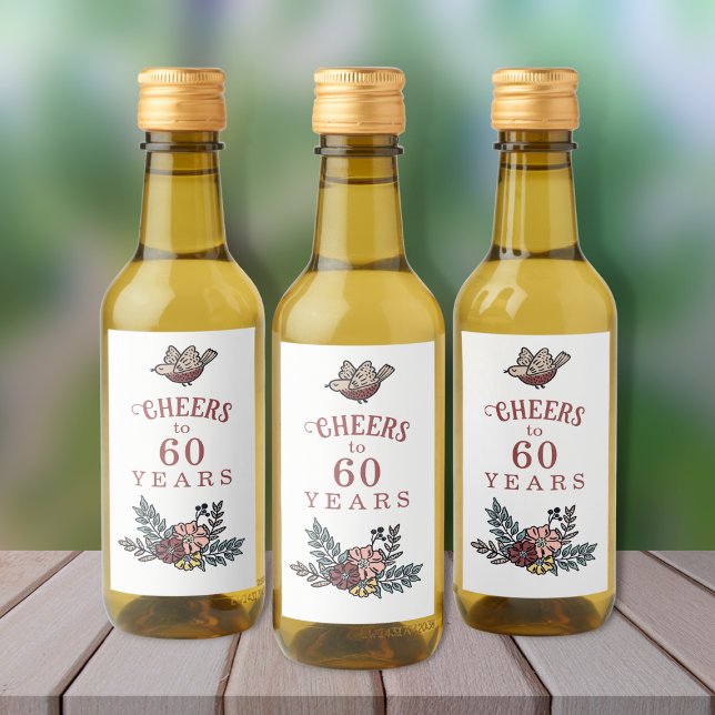 Skål för Födelsedagsfesten Åren Vinetikett (Personalized Birthday Favor Labels)