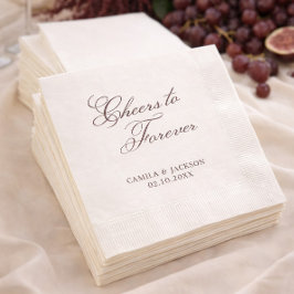 Skål för Forever Brown Bröllop Pappersservett