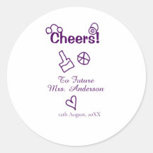 Skål för framtida fru till brudens namn lila klott