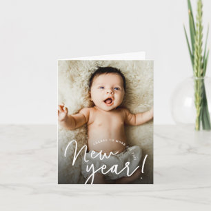 Skål för glatta nyårfoto baby helgkort