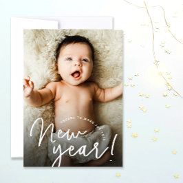 Skål för glatta nyårfoto baby julkort