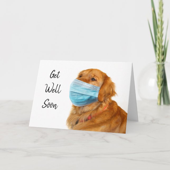 Skål för Golden Retriever in mask Kort (Framsida)