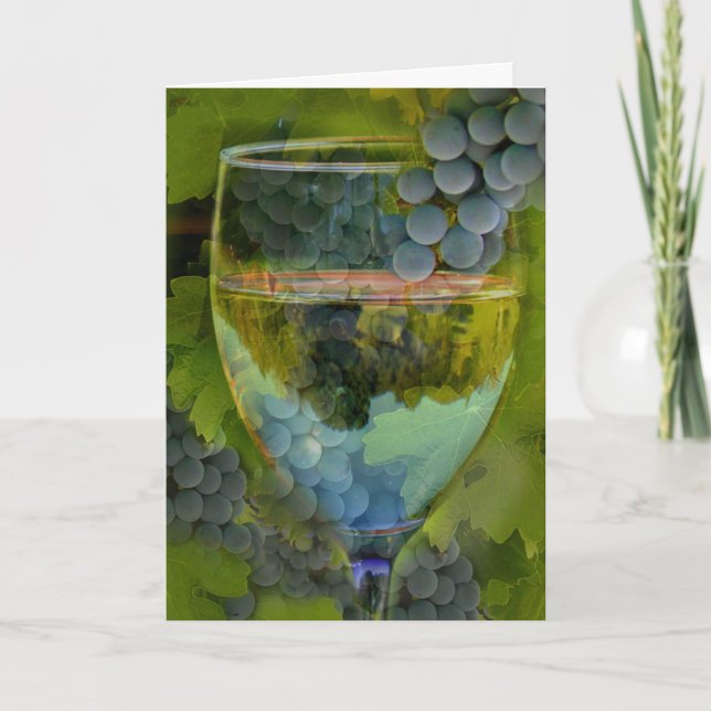 Skål för Grattis på födelsedagen Vin-kort! Kort (Framsida)