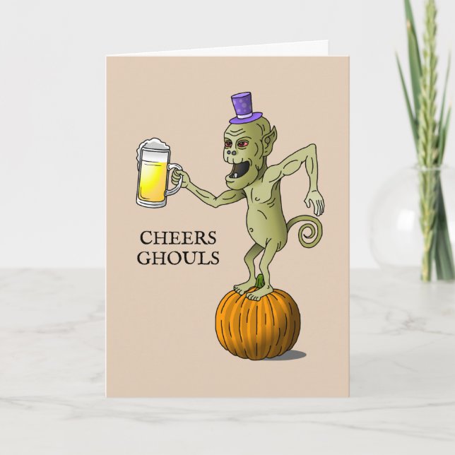 Skål för Halloween-ghoularna Kort (Framsida)