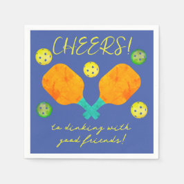 Skål för inking Pickleball Cocktail Napkin Pappersservett