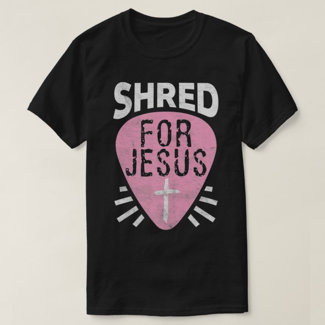 Skål för Jesus Christian Sten Heavy Metall Guitari T Shirt (Design framsida)
