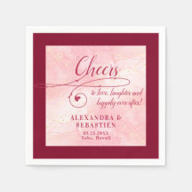 Skål för Kärlek Elegant-skript Burgundy Bröllop