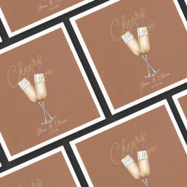 Skål för kärlek Rost Terrakotta Bröllopsduschpappe Pappersservett