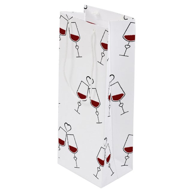 Skål för kärlek Vin presentpåse (Framsidan Vinklad)