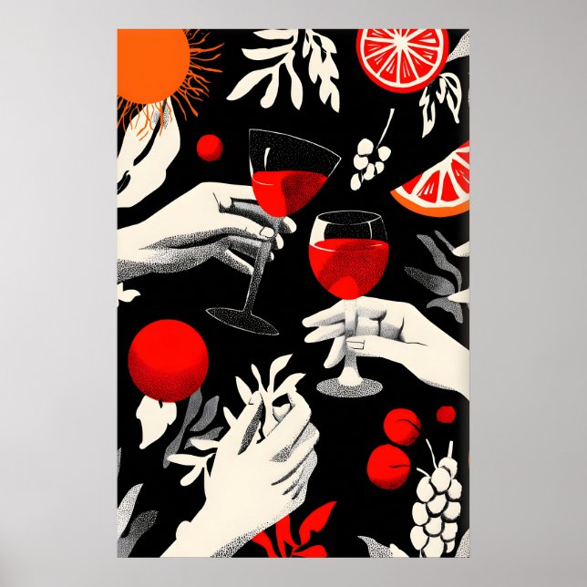 Skål för Livet Konsttryck Toast Scen med Poster (Framsidan)