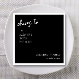 Skål för Lycklig par! Bröllop Pappersservett