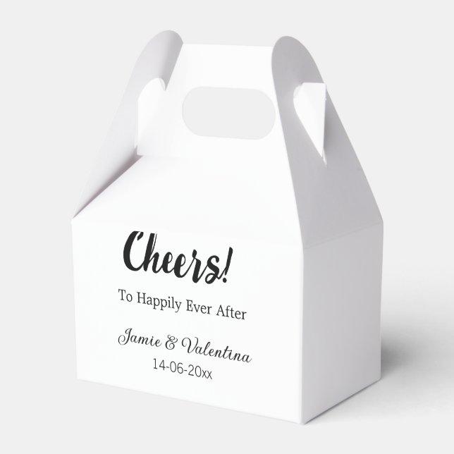 Skål för lyckliga framtiden lägg parnamn datum presentaskar (Framsidan Sidan)