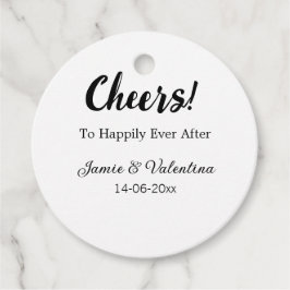 Skål för lyckligt ände tillägg par namn datum  gåvor etiketter