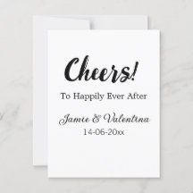 Skål för lyckligt ände tillägg par namn datum 