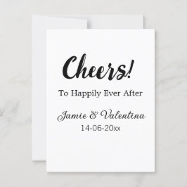 Skål för lyckligt ände tillägg par namn datum  vykort