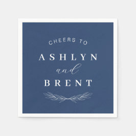 Skål för marinblåa Bröllop-blöjor Pappersservett