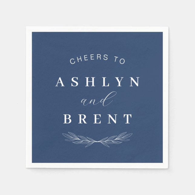 Skål för marinblåa Bröllop-blöjor Pappersservett (Framsidan)