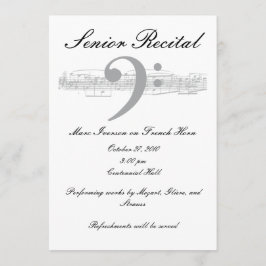 Skäl för musik - Bass Clef Inbjudningar