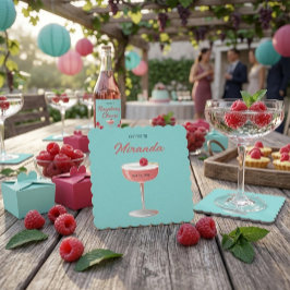 Skål för [Namn] Personlig Fest Underlägg Papper Kvadrat