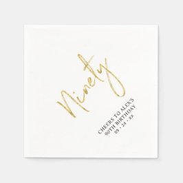 Skål för nittio Guld Vuxen 90:e Födelsedagsfest Pappersservett