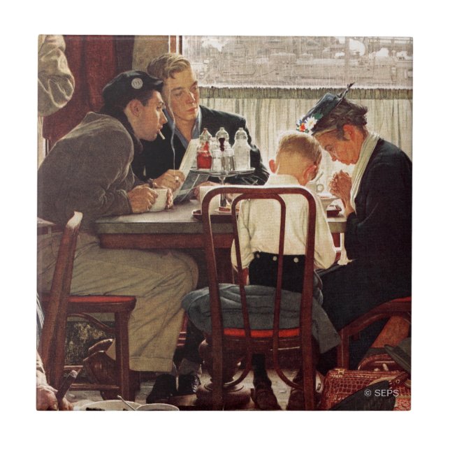 Skål för Norman Rockwell Kakelplatta (Framsidan)