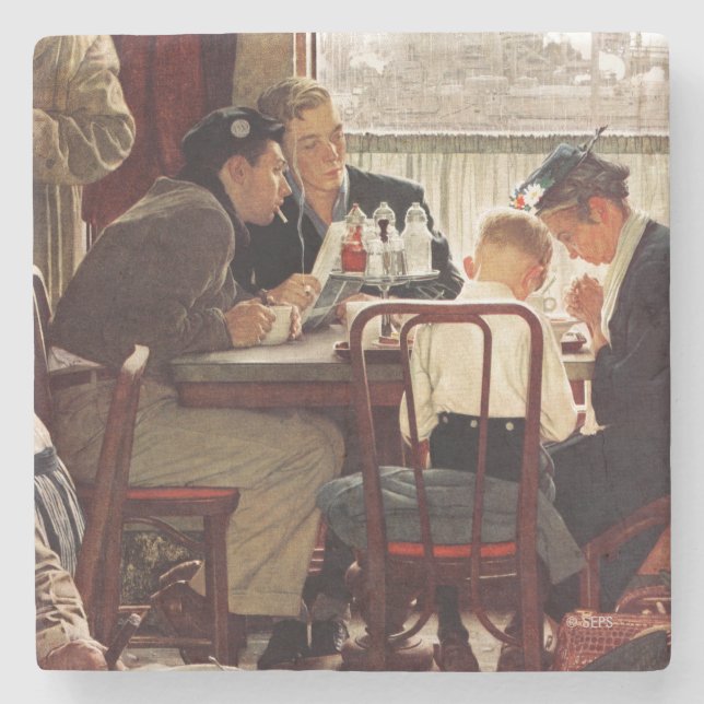 Skål för Norman Rockwell Stenunderlägg (Framsidan)